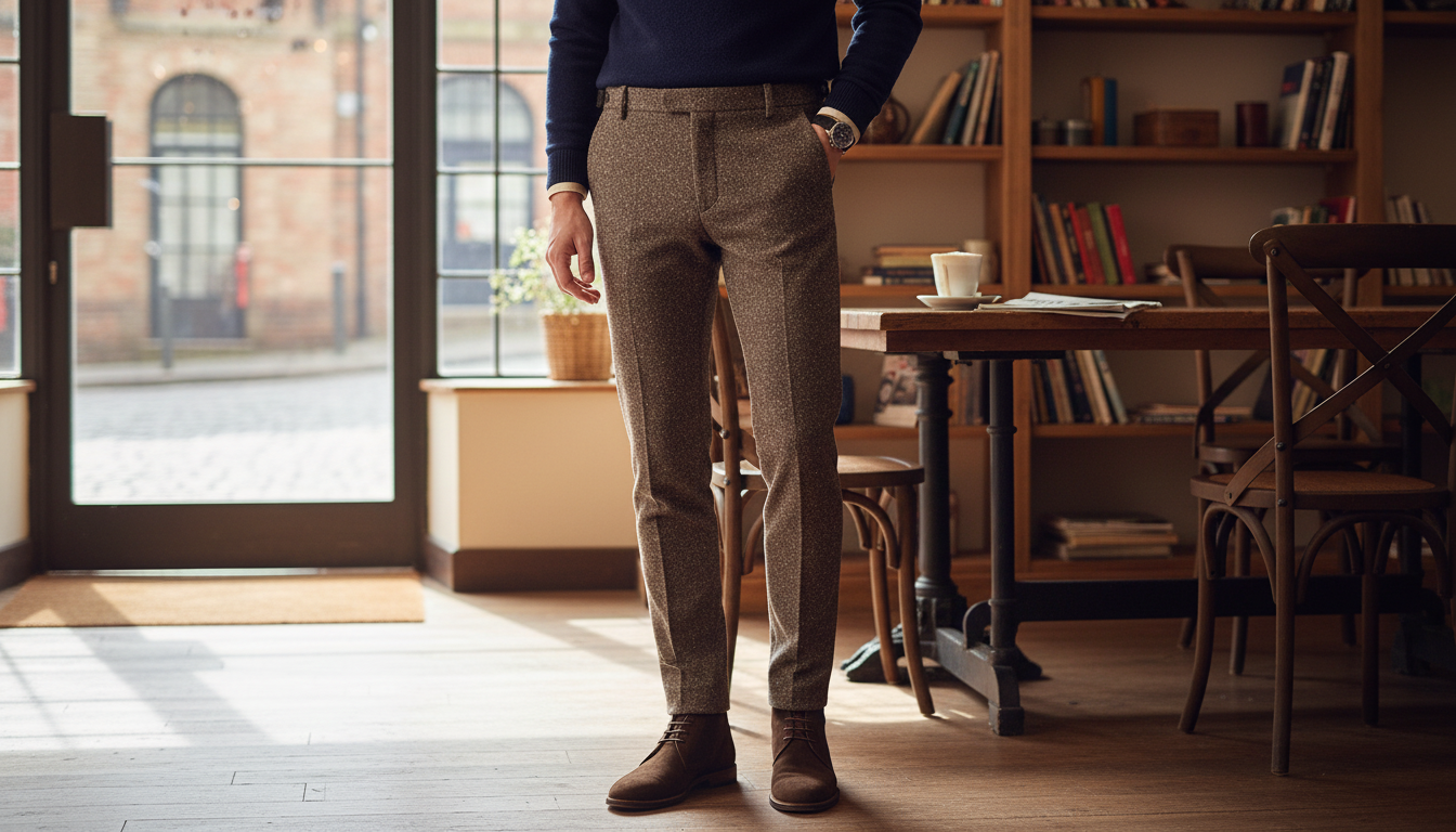 Bottega Veneta Brown Herringbone Knit Pants: Fit & Style
