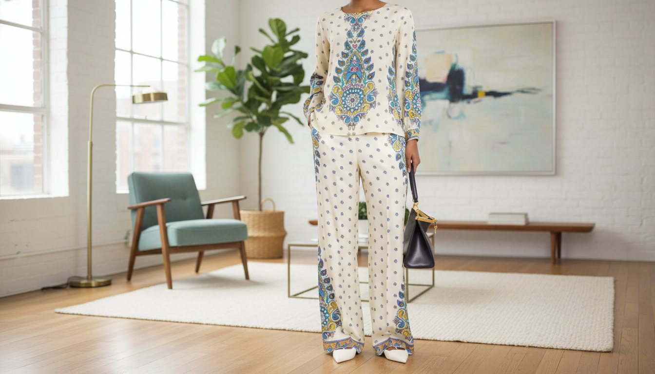 Etro Silk Paisley High-Waisted Pants: Fit & Styling