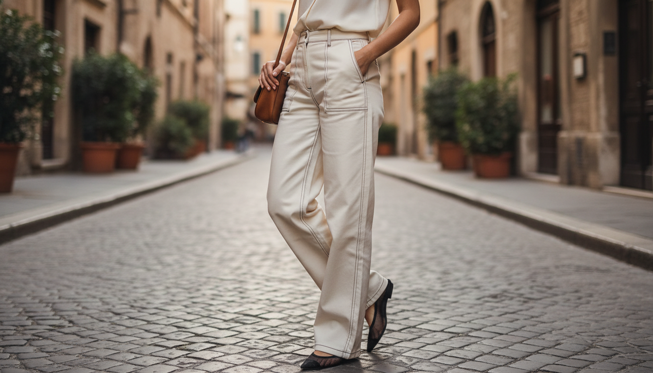 Fendi High-Waist Cotton Pants: Contrast-Stitch Style Guide