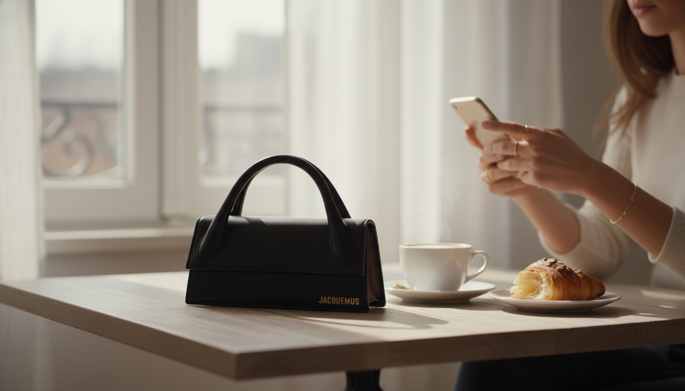 Jacquemus Le Chiquito Long: Black Leather Mini Bag