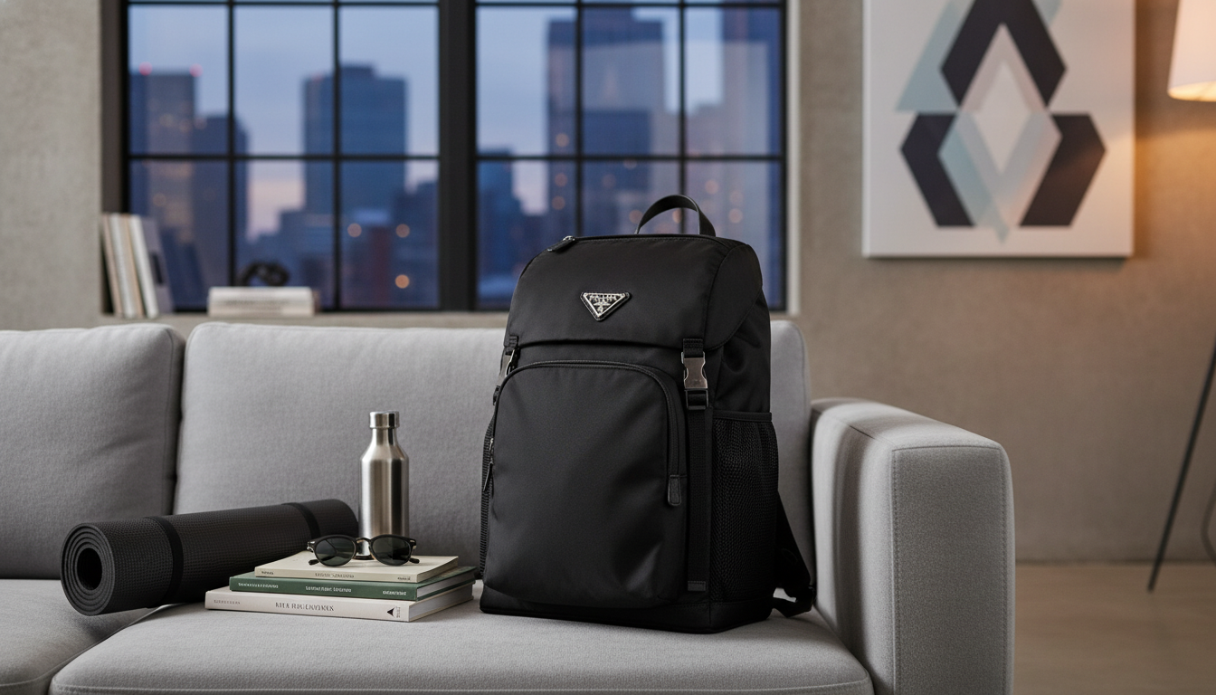 Prada Re-Nylon Backpack: Mesh Panels & Logo Appliqué