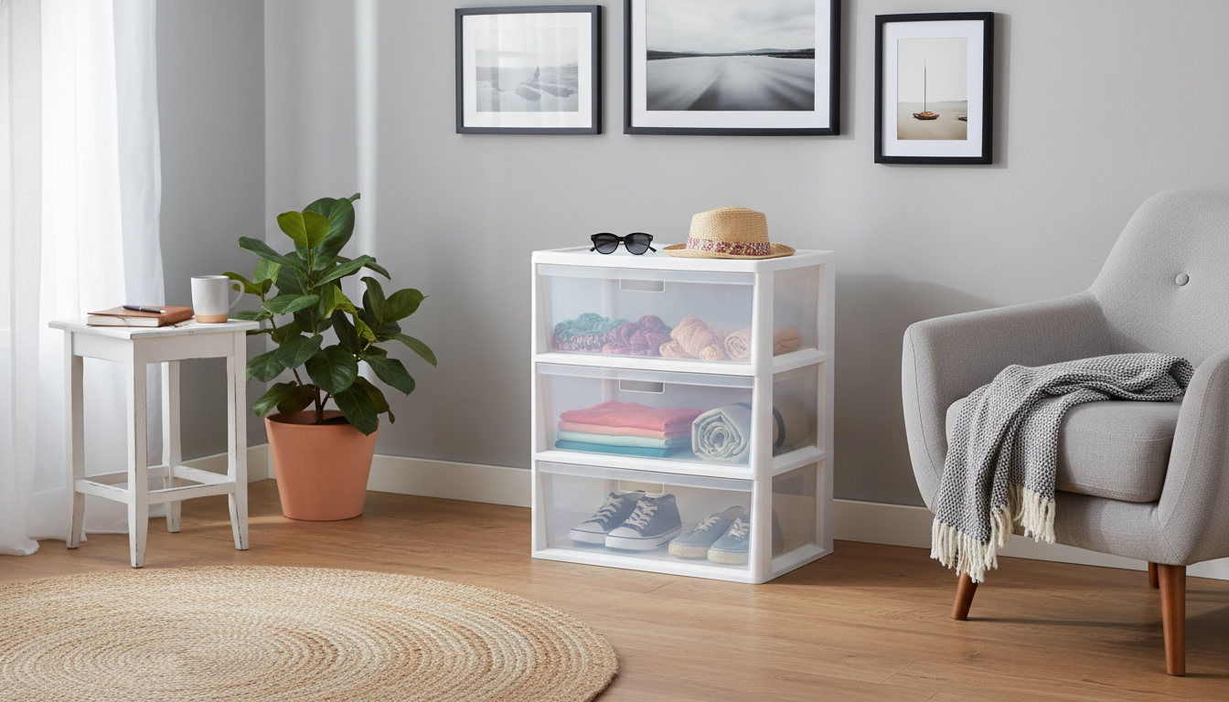 Wide 3-Drawer Storage Tower: Portable Bins for Fast Resets