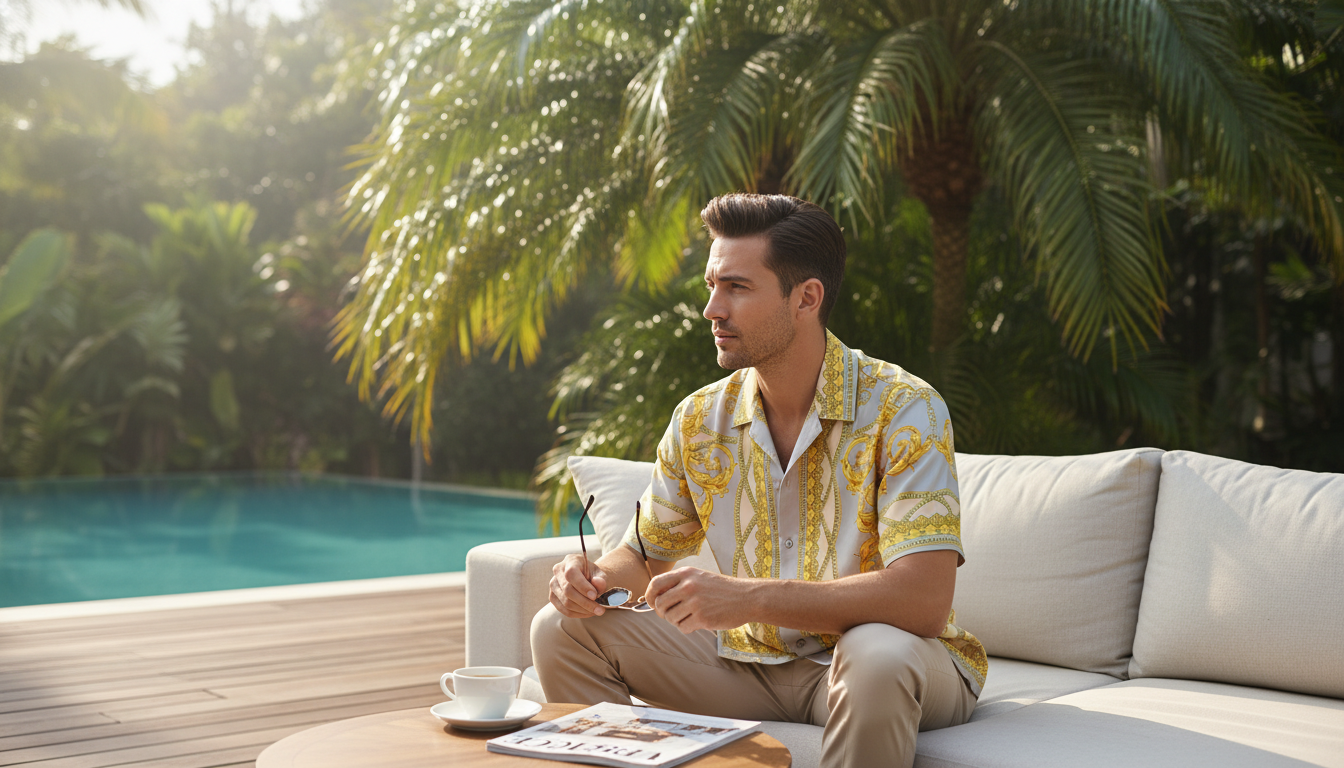 Versace Barocco Silk Cuban Collar Shirt Style Guide