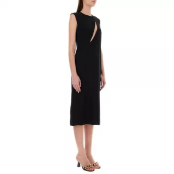 Versace Viscose Dress: Side Detail & Shoulder Zip